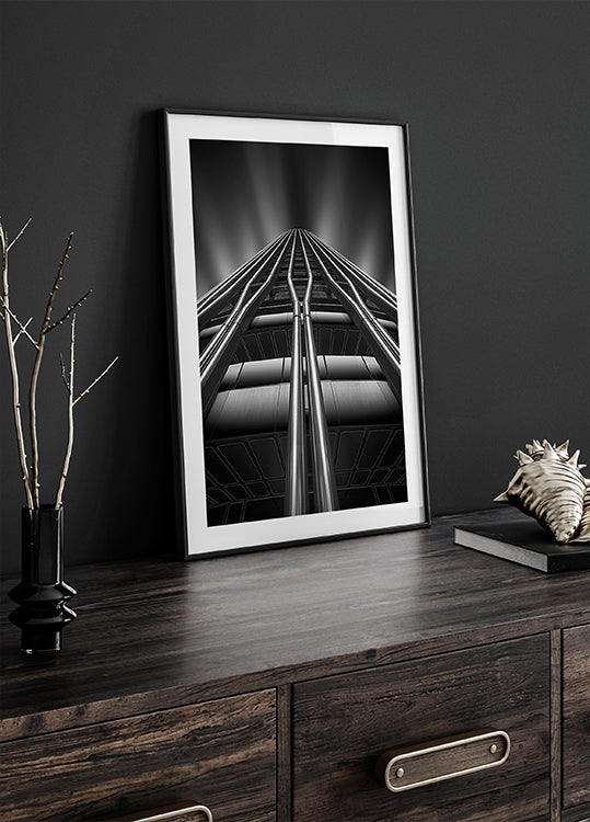 Linien auf dem Wolkenkratzer-Poster