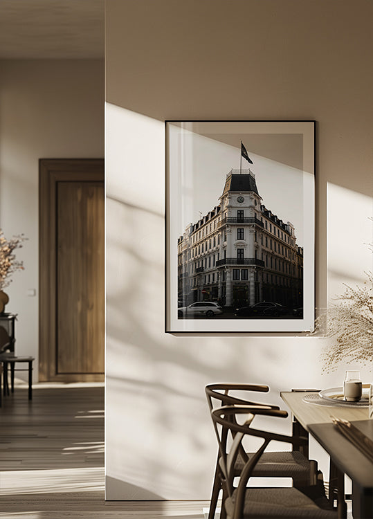 Kopenhagener historisches Gebäude-Abendplakat