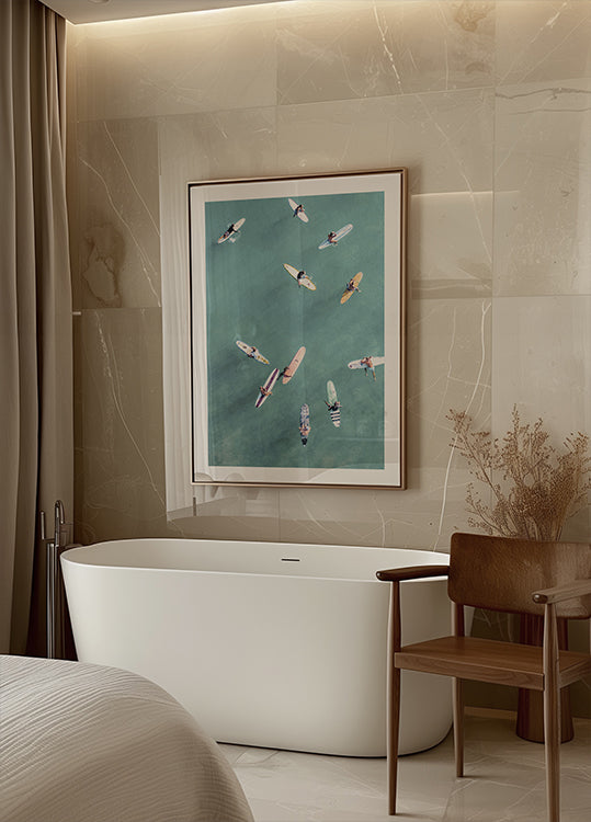 Surfers at Sea No.3 Poster