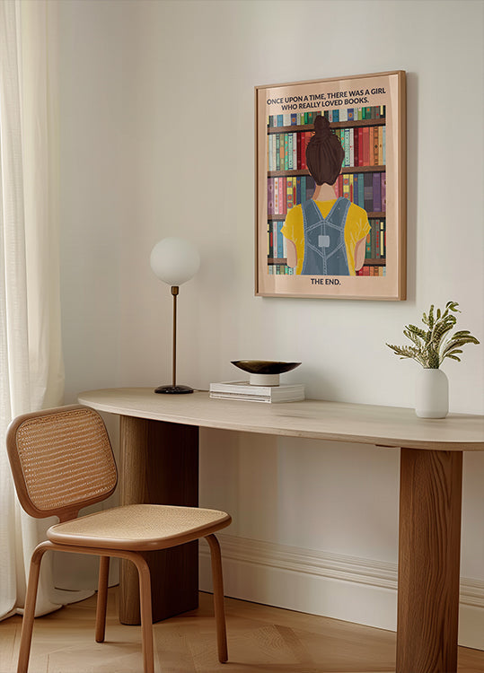 Buchmädchen (brünett) Poster