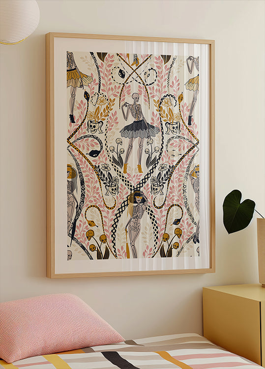 Gotisches Fashionista-Poster mit antikem weißem Muster