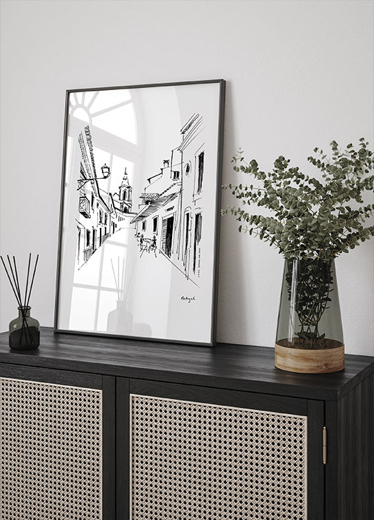 Aufwachen in Portugal, Reiseskizzen-Poster