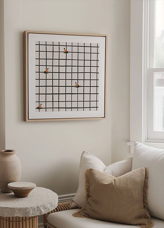 Poster mit gesprenkelten Spinnen