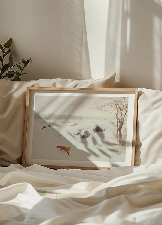 Bruno Liljefors – Jäger auf Stand in Winterlandschaft 1893 Poster