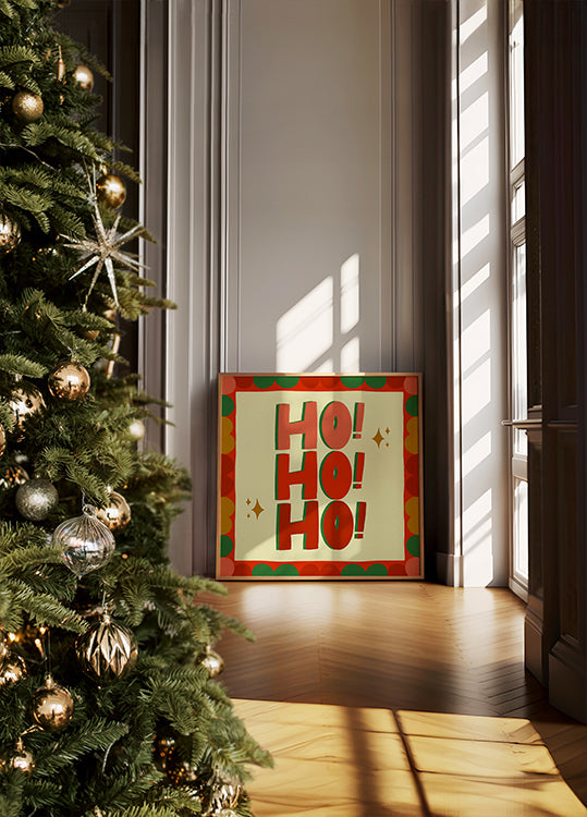Ho Ho Ho Chirstmas festliches Illustrationsplakat