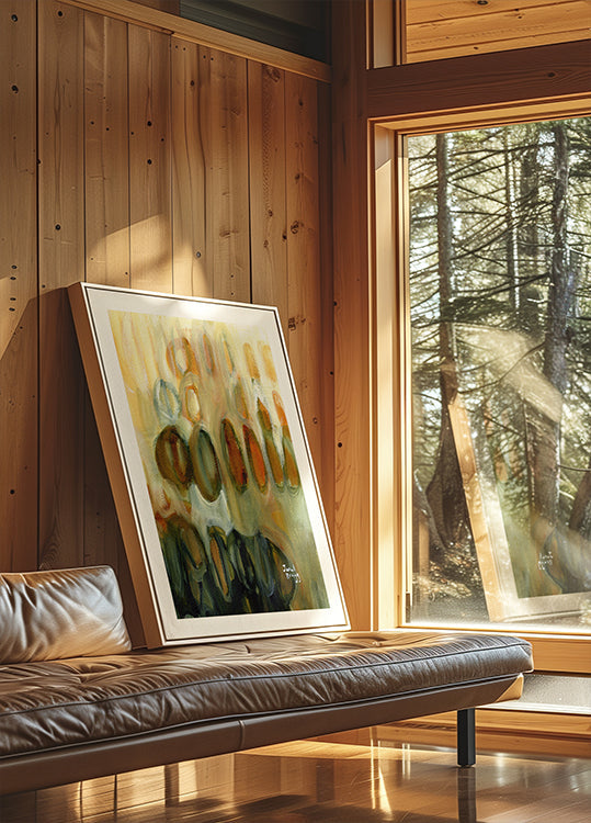 Abstrakt mit Ovalen und Gold II Poster