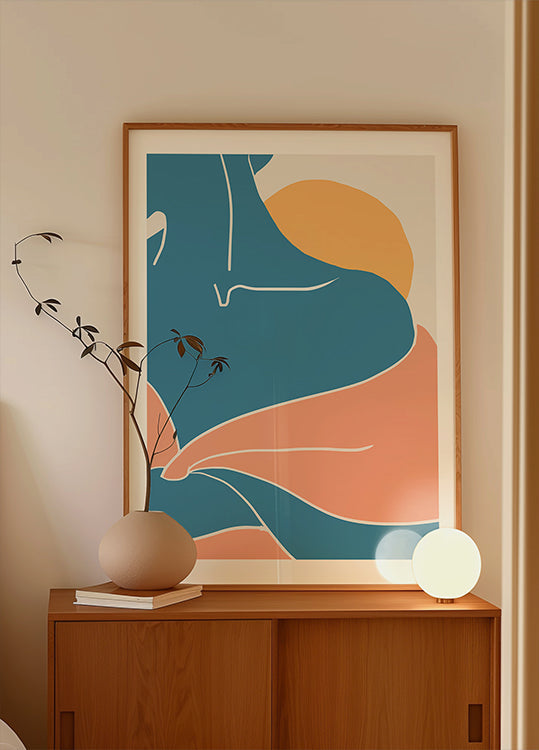 Blaues Schulterplakat