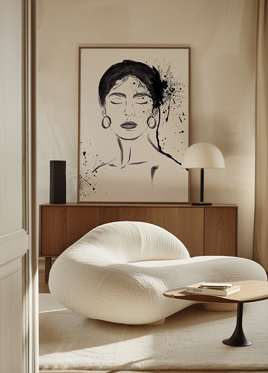 Frauen-Tintenporträt-Poster