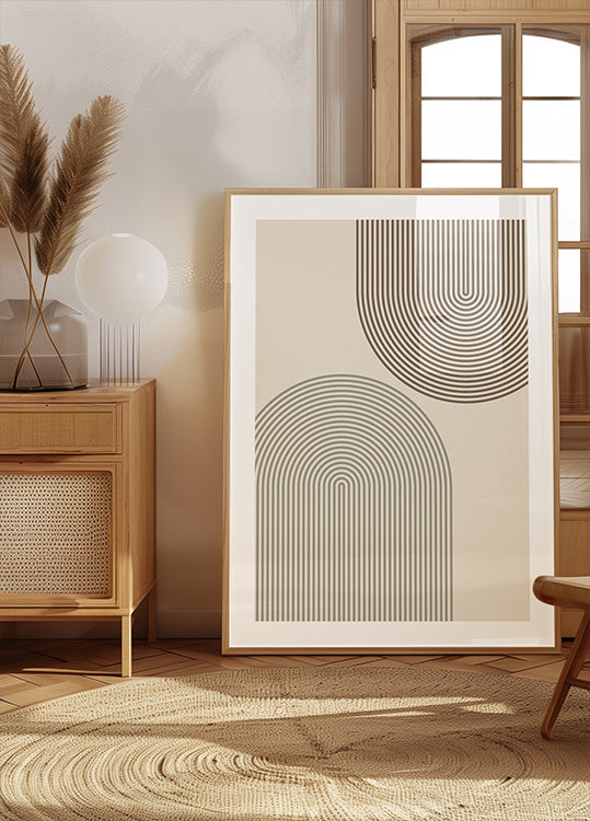 Minimales Bogenlinien-Poster