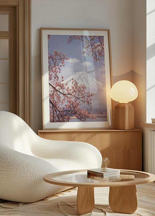 Mt.Fuji in den Kirschblüten Poster