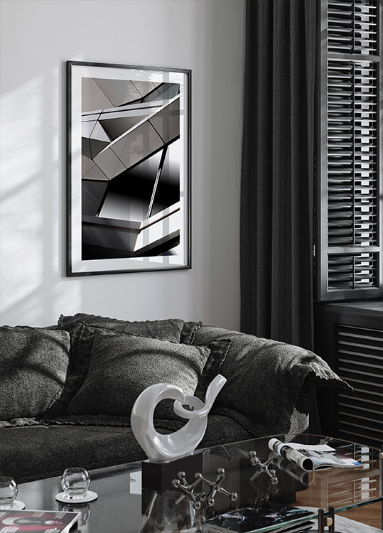 Weißes Fassadenplakat