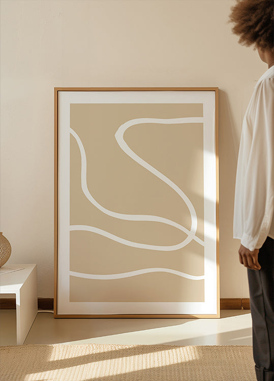 Beige Linien 01 Poster