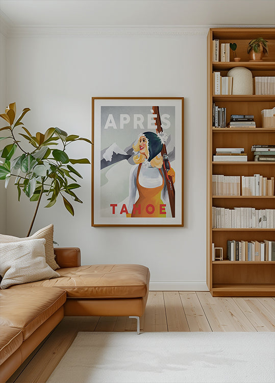 Apres Ski Lake Tahoe Vintage Pin Up Kunstposter