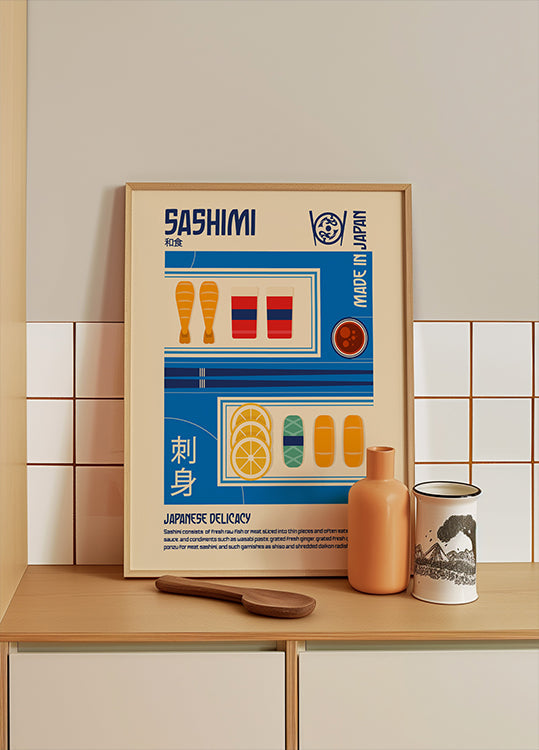 Sashimi japanischer Essensdruck