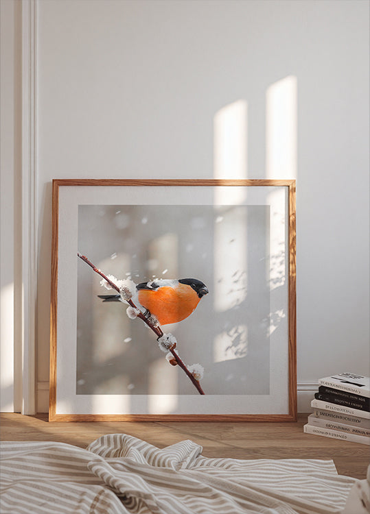 Gimpel im Schneesturm Poster