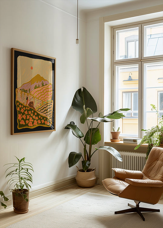 Feld, Von, Blumen, Poster