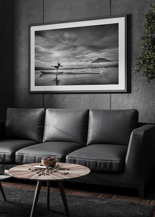 Mann hinter den Netzen