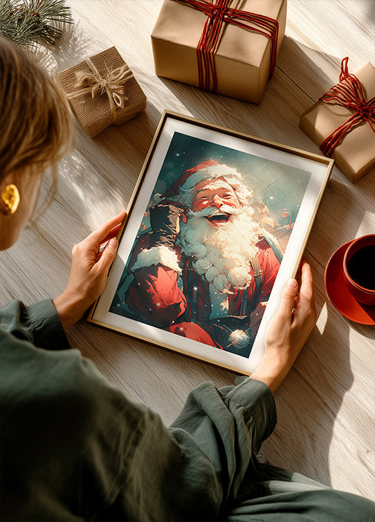 Lustiges Weihnachtsmann-Anrufplakat