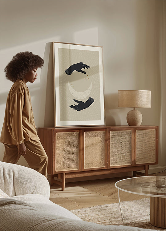 Magie des Mondes, der himmlischen Hände und des Halbmond-Posters