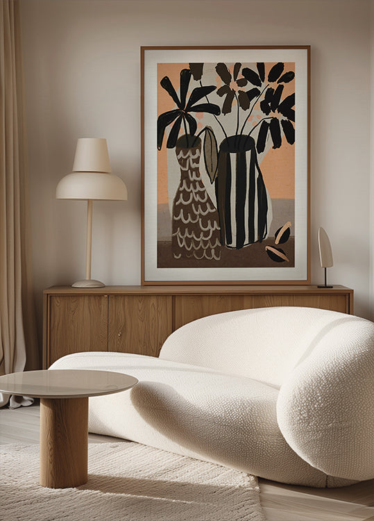 Gestreifte Vasen blühen