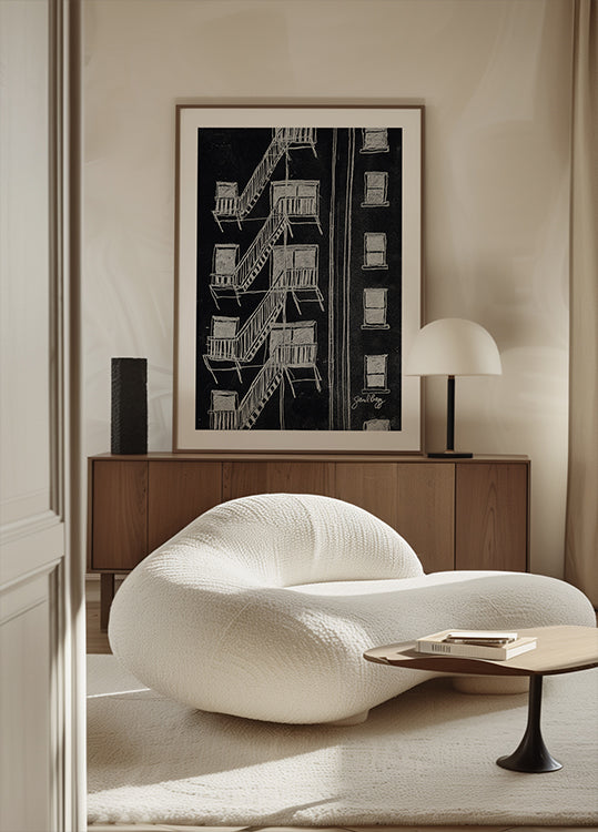 Feuerleiter-Negativbild-Poster