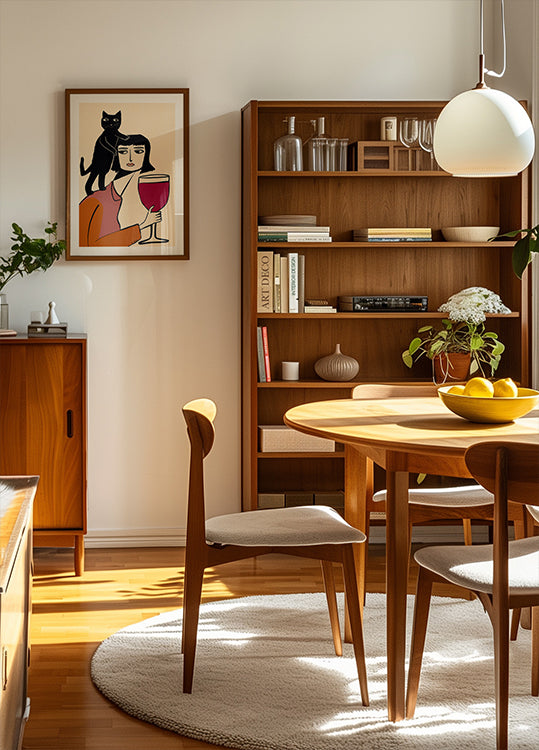 Poster für Wein- und Katzenliebhaber