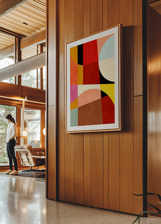 Warme Farben Bauhaus Geometry2 Poster