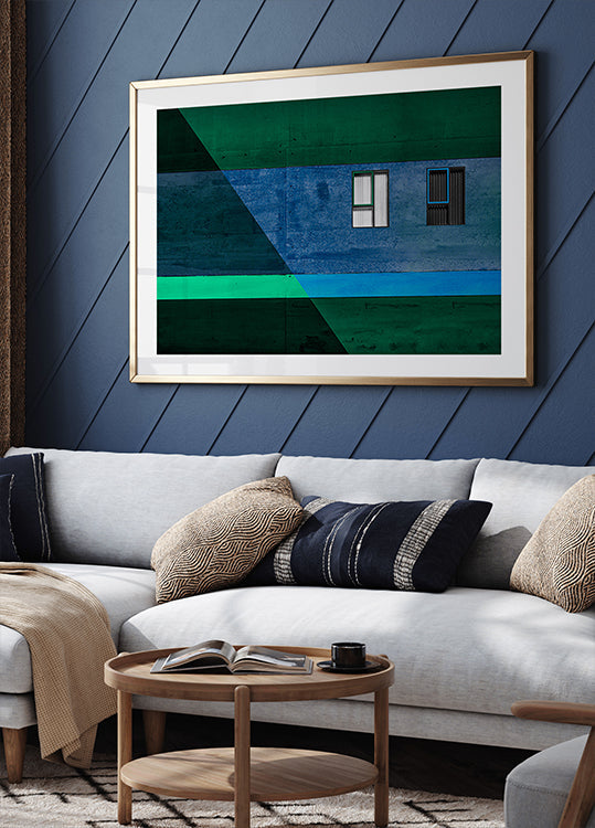 Jalousien in Schwarz-Weiß-Poster