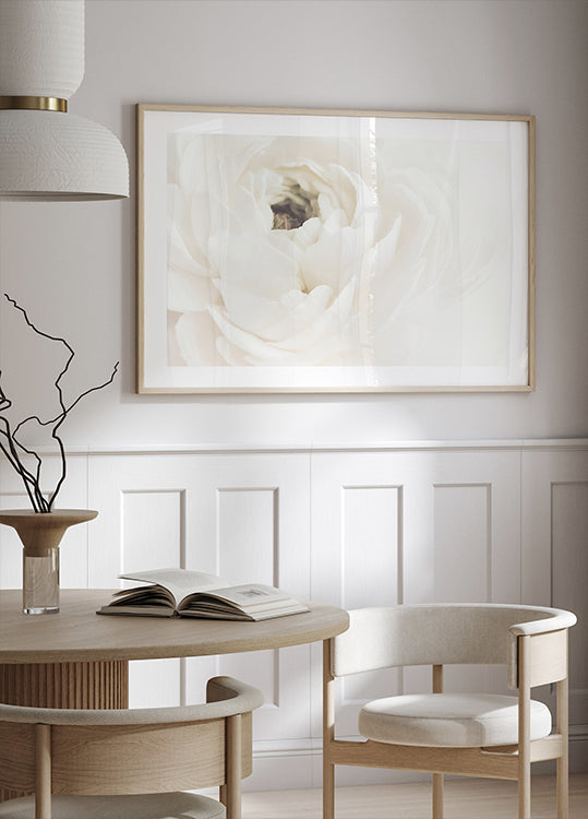 Weißes Blumenplakat