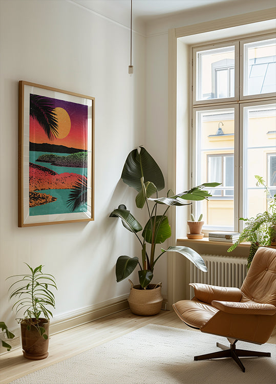 Retro-Sonnenuntergang