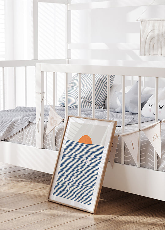 Poster mit drei weißen Segeln