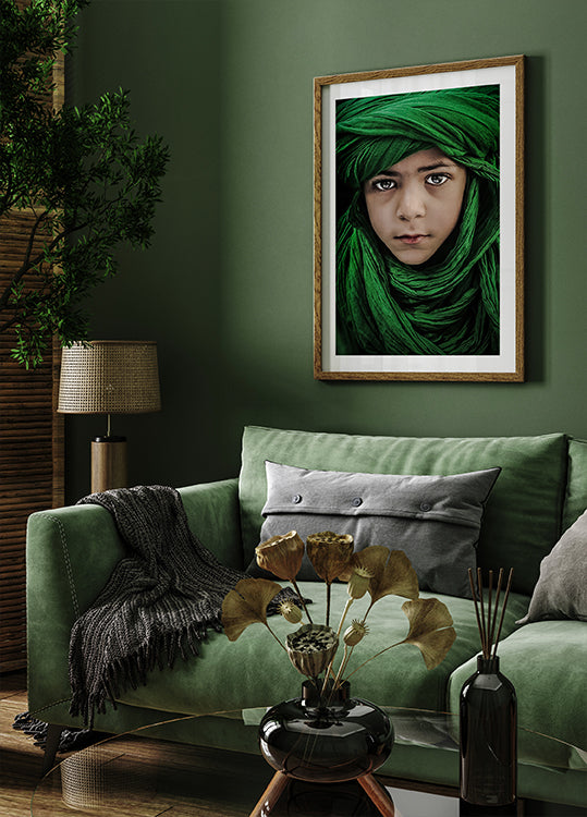 Grünes Junge-Plakat