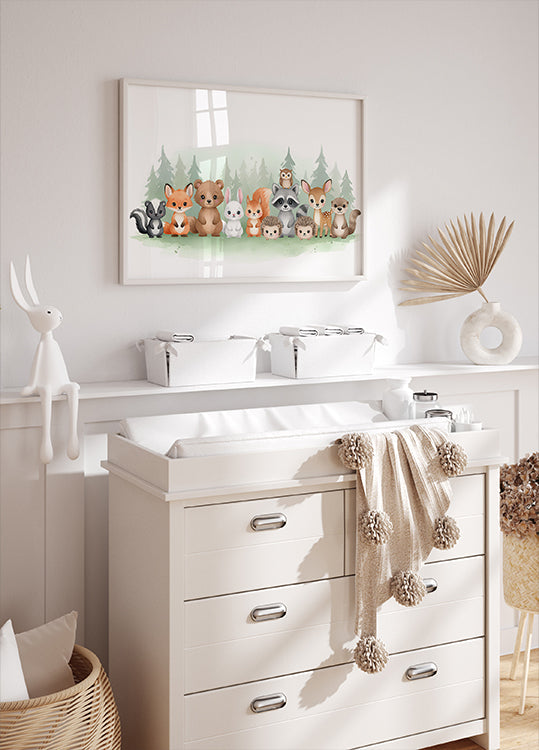 Poster mit niedlichen Waldtieren