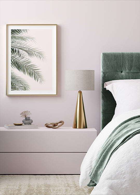 Poster mit errötenden Palmblättern