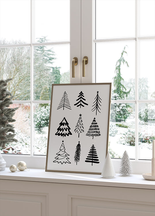 Poster „Weihnachtsbäume 3“.