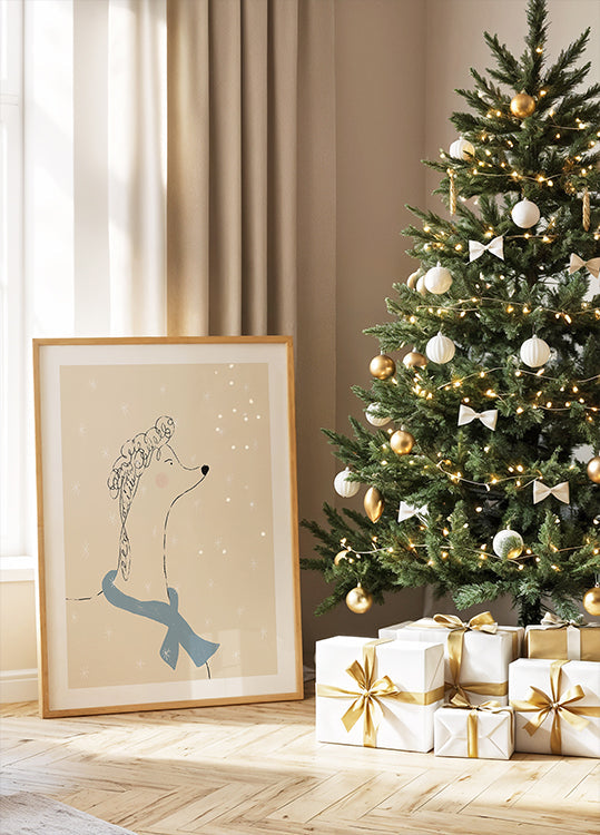 Pudel im Schnee Poster