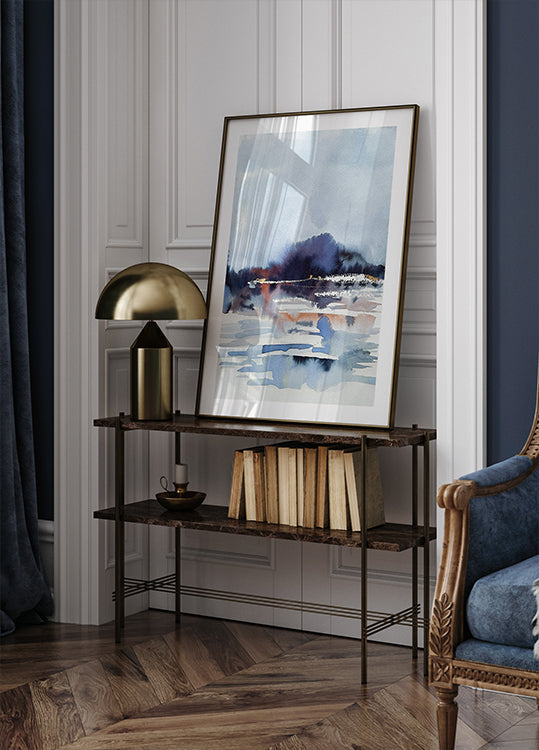 Poster „Misty Lake Reflections“.