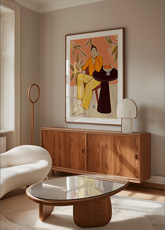 Poster Frau mit Orangen