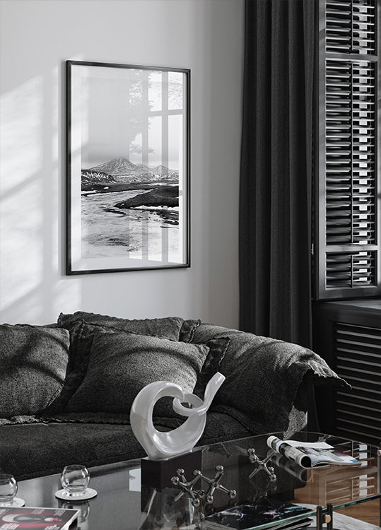 Frozen River Island Schwarzweiß-Poster