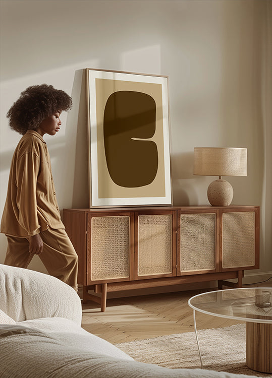 Plakat in kräftiger brauner Form