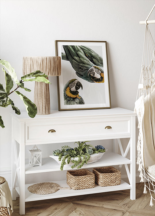 Lebendiges Papageien-Duo