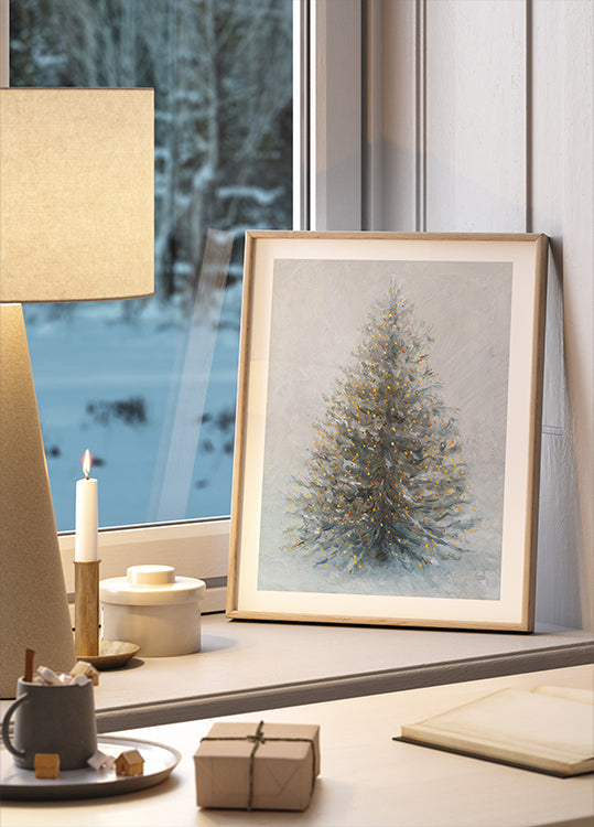 Weihnachtsbaum im Schnee-Poster