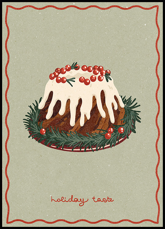 Christmas cake. Holiday Taste Plakat - Posterbox