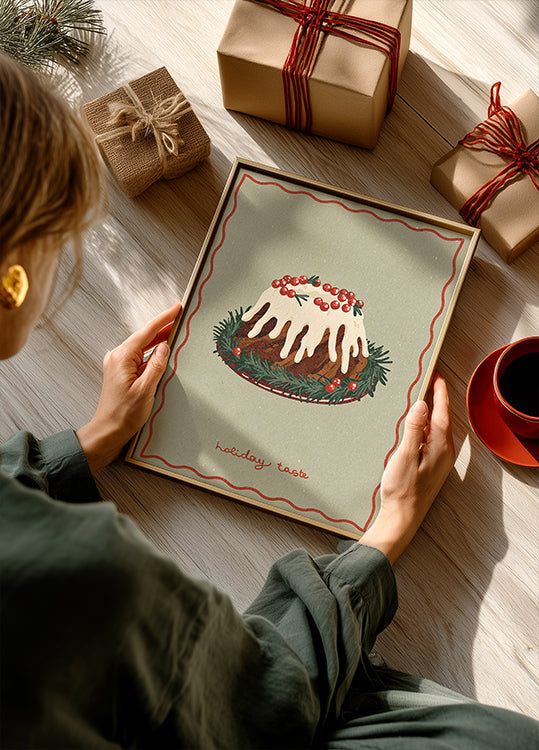 Christmas cake. Holiday Taste Plakat - Posterbox