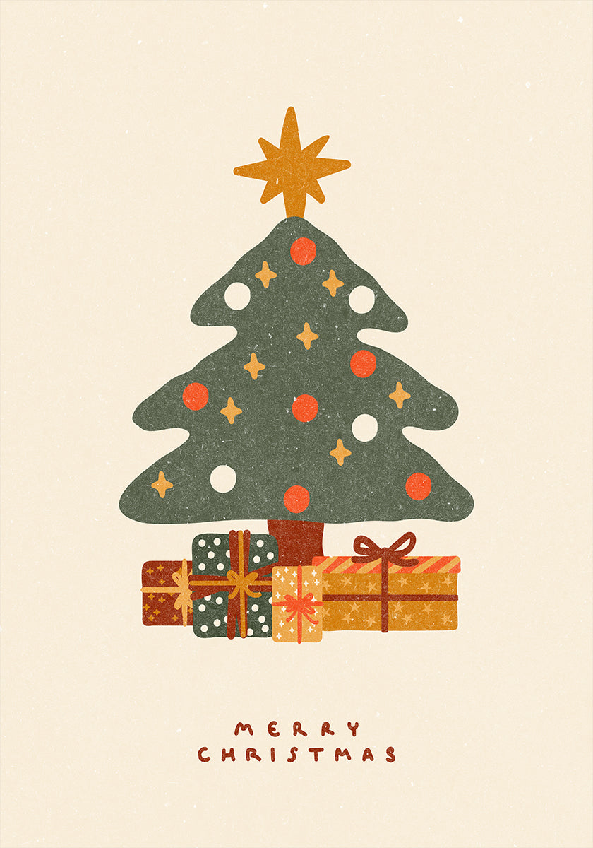 Christmas tree with gifts Plakat - Posterbox