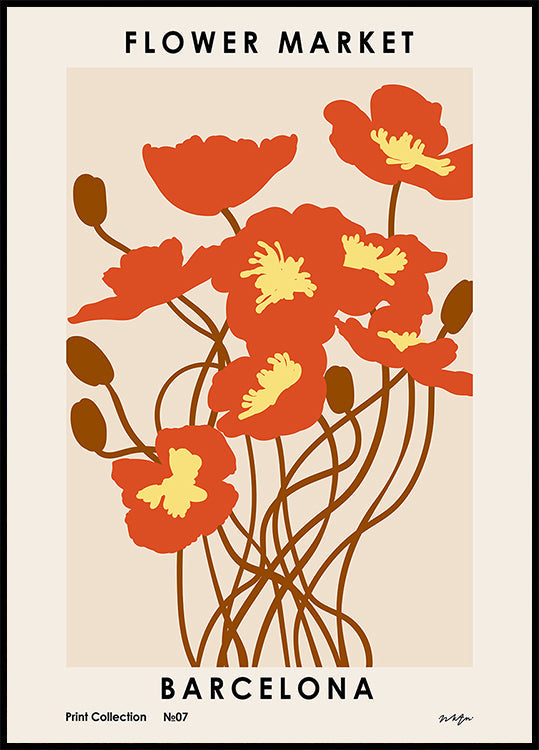 Flower Market. Barcelona Plakat - Posterbox
