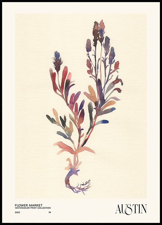 Watercolor print collection. Flower market - Austin - Posterbox