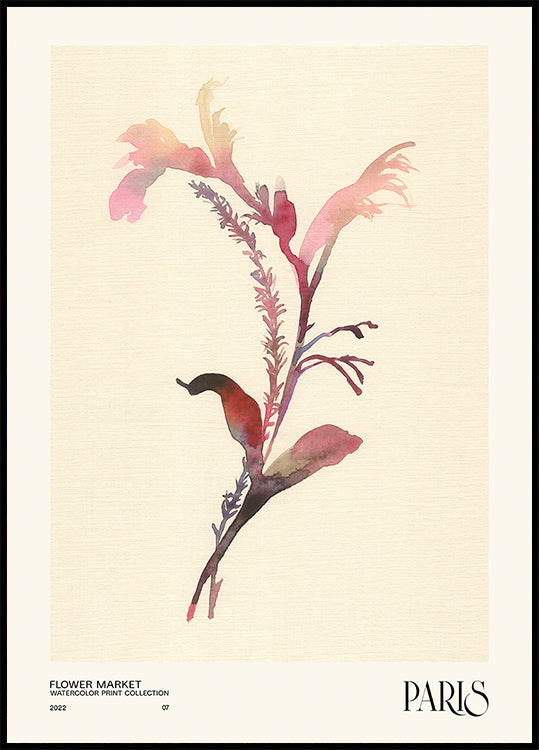 Watercolor print collection. Flower market - Paris - Posterbox