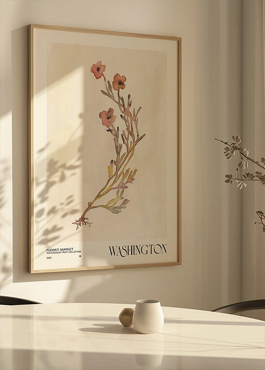 Watercolor print collection. Flower market - Washington - Posterbox