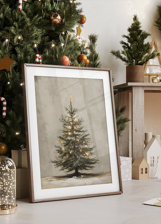 Vintage Christmas Tree Plakat - Posterbox